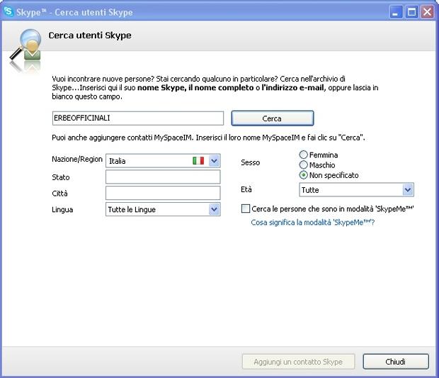 erbeofficinali.org su Skype